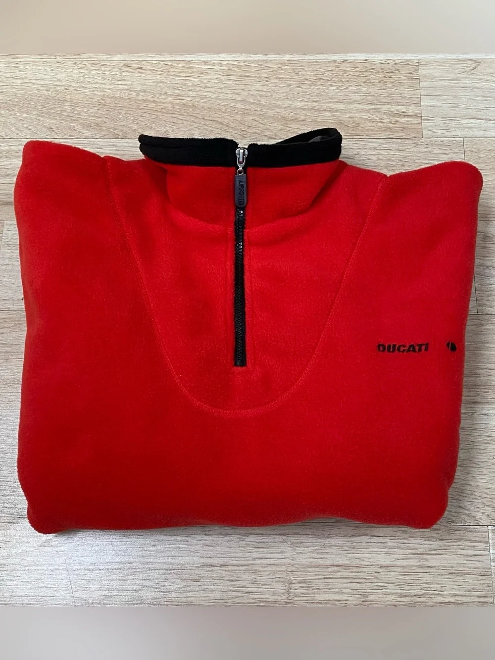 Vintage Ducati Shell Advance Pullover Men’s L Loose Fit Red Fleece Jacket Boxy